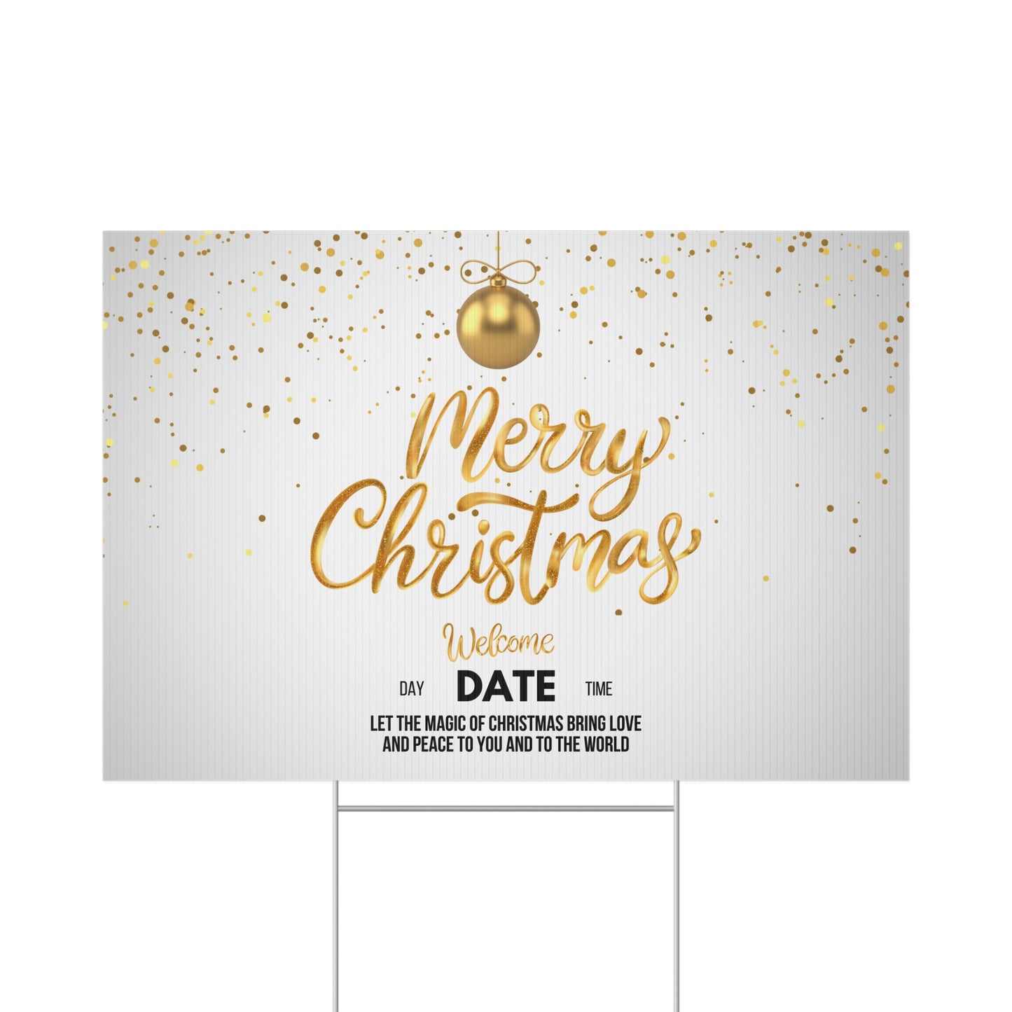 Golden Christmas Lawn Sign