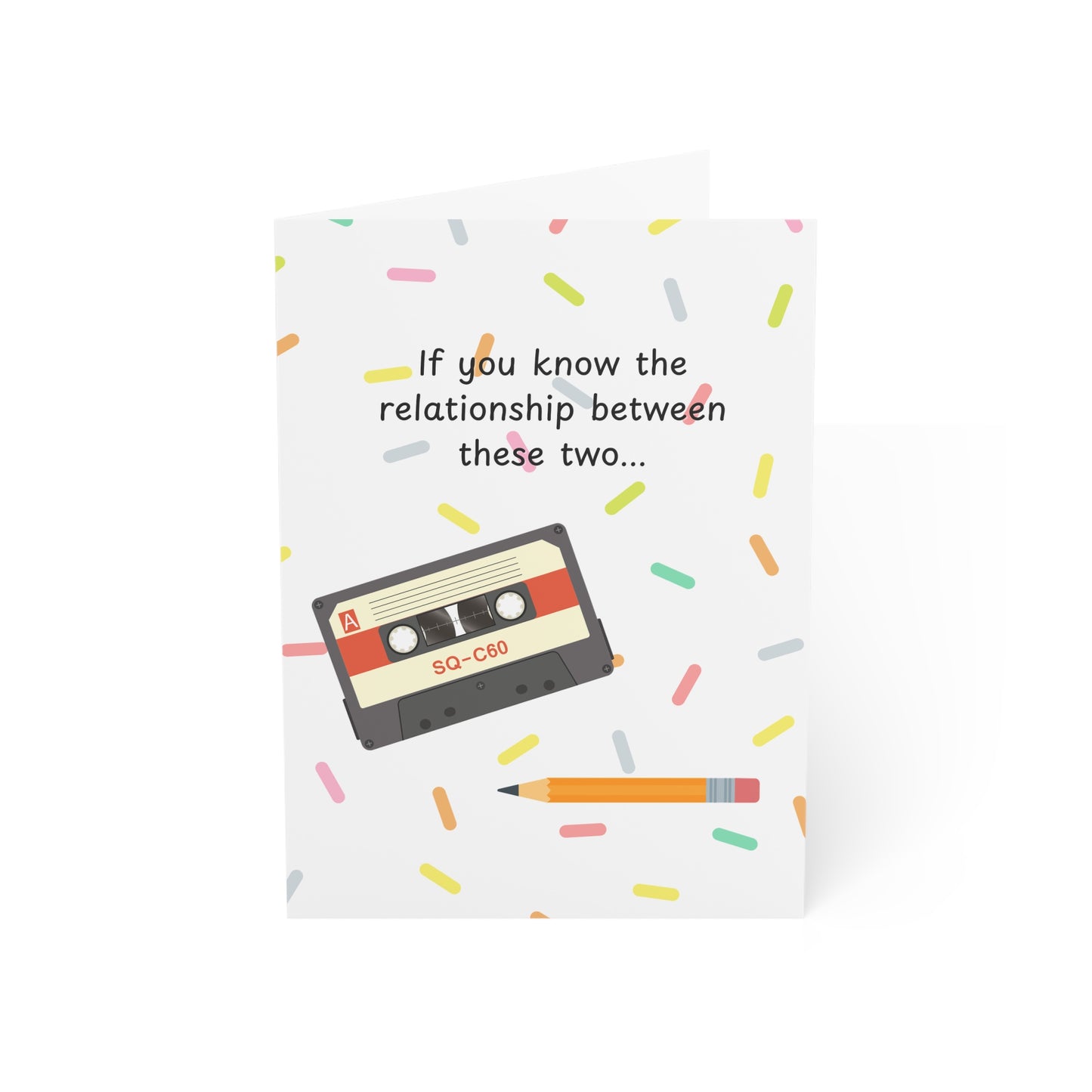 Cassette and Pencil Greeting Card