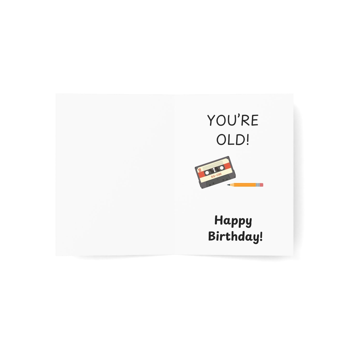 Cassette and Pencil Greeting Card