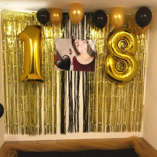 Rose Gold Number Balloon Party Decor