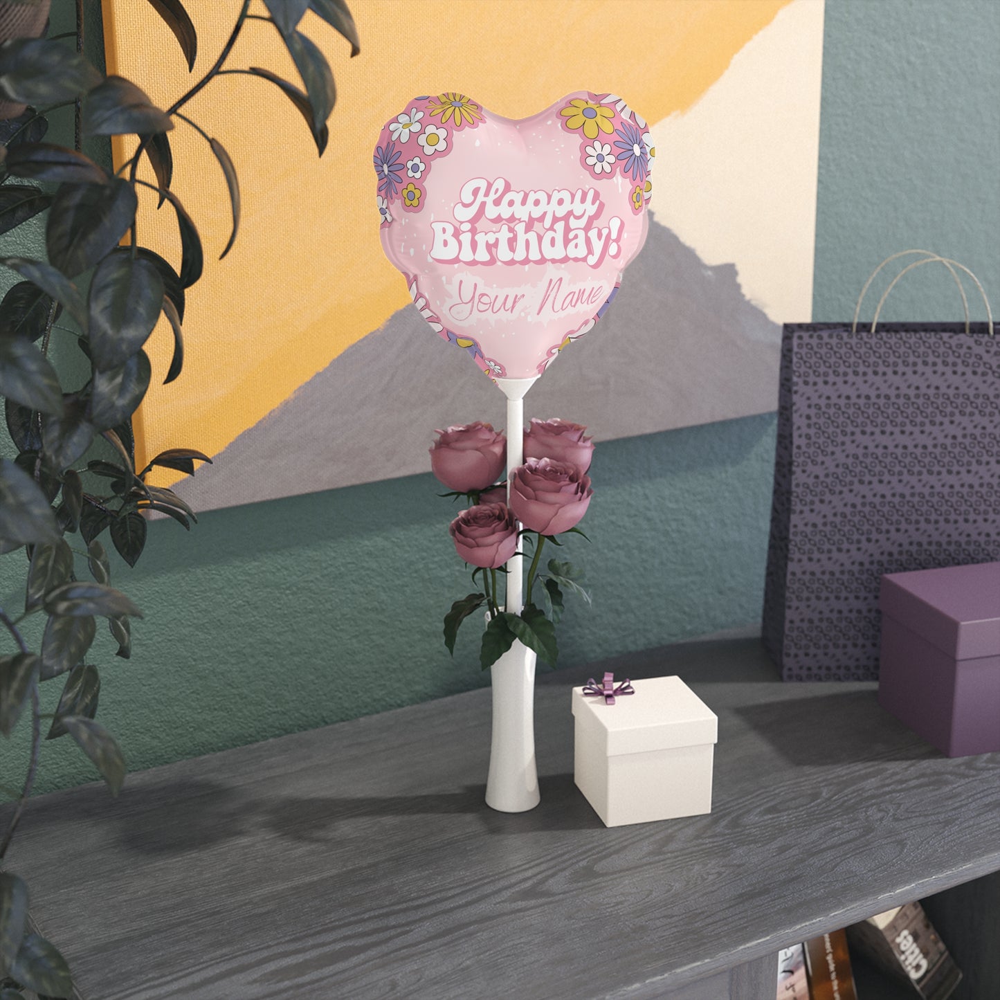 Blossom Birthday Balloons (Round and Heart-shaped), 6"