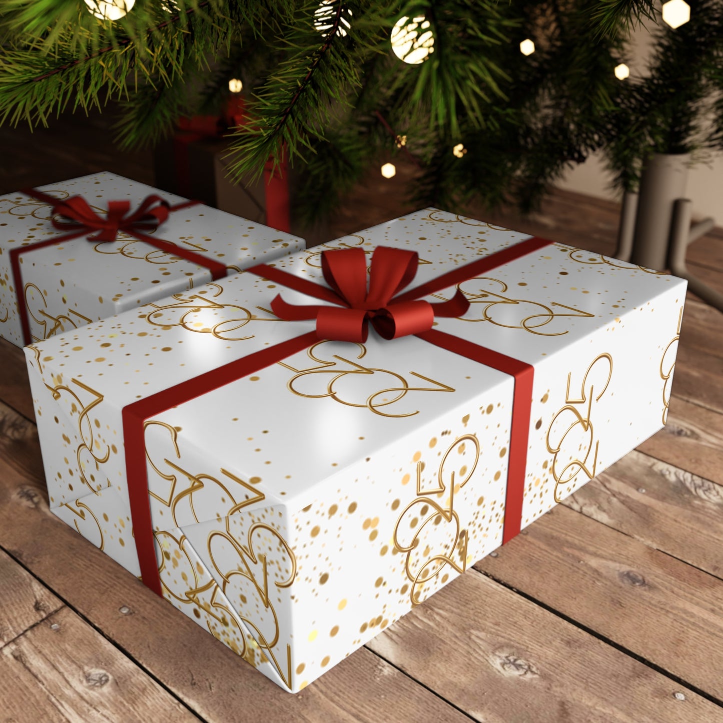 Golden New Beginnings Gift Wrapping Paper Sheets, 1pc