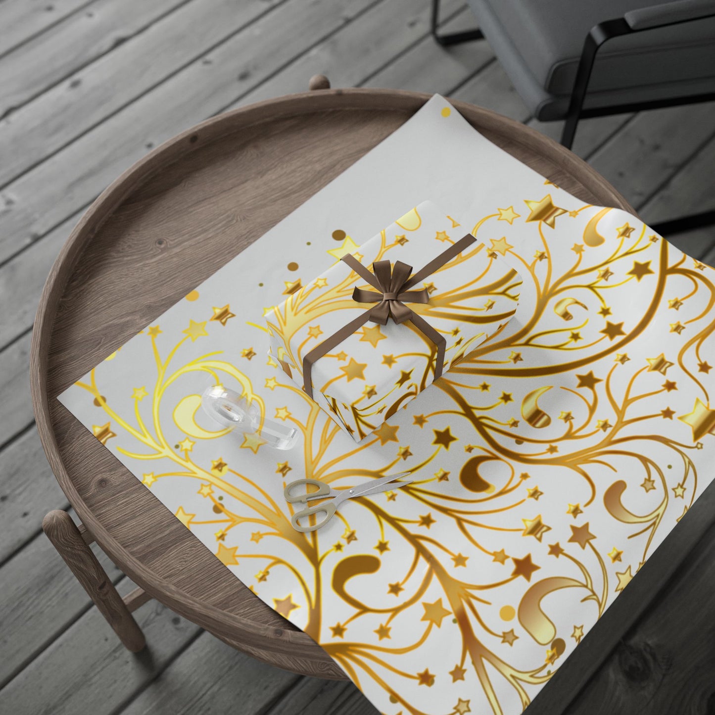 Golden Christmas Wrapping Papers