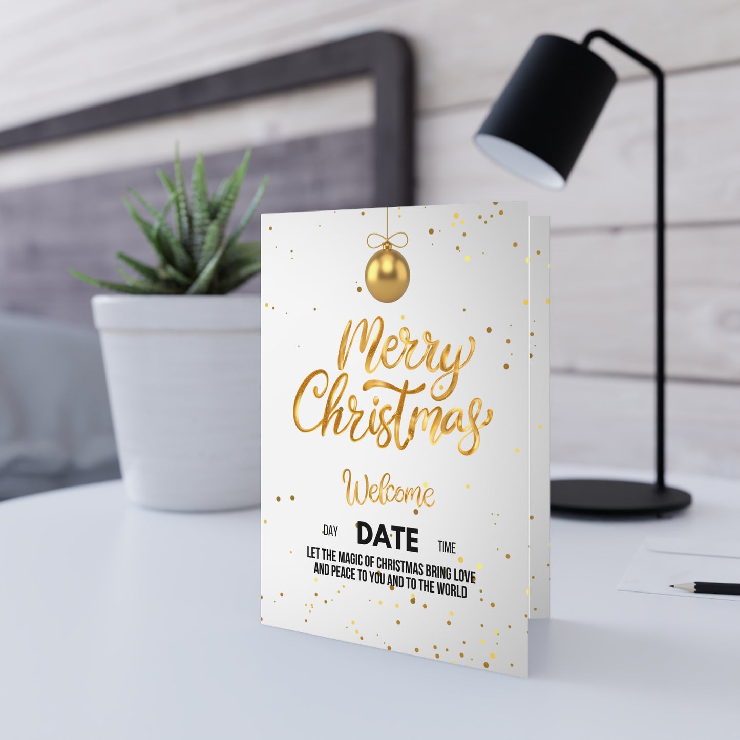 Golden Christmas Greeting Cards